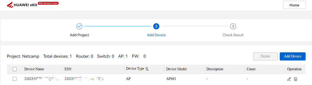 Huawei eKit add device to cloud