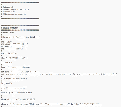 Configuration template Huawei L2 Switch YunShan